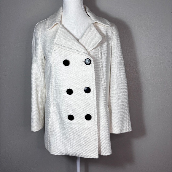 NWOT - Talbots Pea Coat - Cream / Winter White - Picture 1 of 9